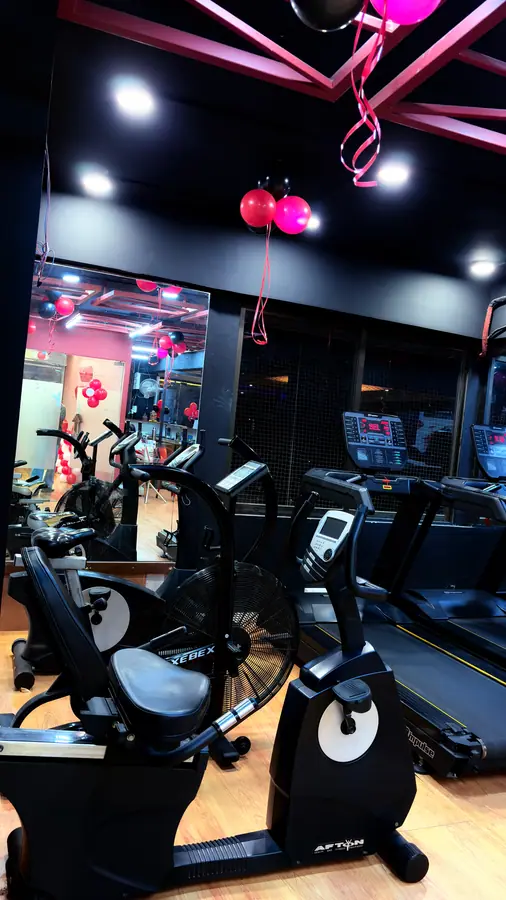 Recumbent bikes and cross-trainers on the cardio deck